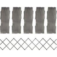 Trellis Fences 5 pcs Grey Solid Firwood 180x30 cm