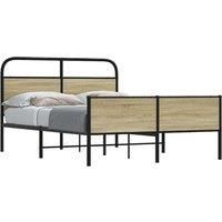 Bed Frame without Mattress 120x190 cm Sonoma Oak Engineered Wood