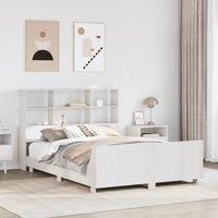 Bed Frame without Mattress White 140x190 cm Solid Wood Pine