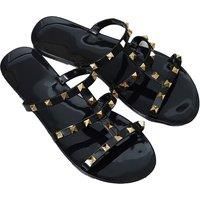 Valentino-Inspired New Rivet Crystal Jelly Slippers - 7 Sizes & 3 Colours