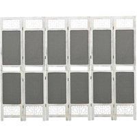 6-Panel Room Divider Grey 210x165 cm Fabric