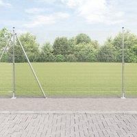 Welded Wire Fence with 13 Flanged Posts 1.4x50 m Galvanised Steel