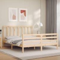 Bed Frame with Headboard 160x200 cm Solid Wood