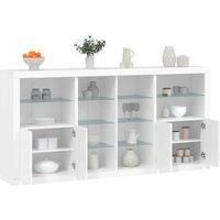Sideboard with LED Lights White 202x37x100 cm
