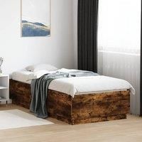 Bed Frame without Mattress Smoked Oak 90x200 cm