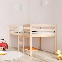 High Sleeper Bed 90x190 cm Single Solid Wood Pine