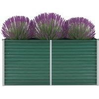 Garden Raised Bed Galvanised Steel 160x40x77 cm Green