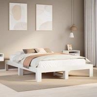 Bed Frame without Mattress White 140x190 cm Solid Wood Pine