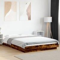 Bed Frame without Mattress Smoked Oak 120x200 cm