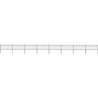 Garden Fence with Spear Top Steel 13.6x0.8 m Black