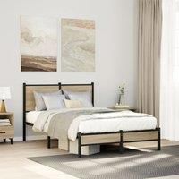 Metal Bed Frame without Mattress Sonoma Oak 120x190 cm Small Double