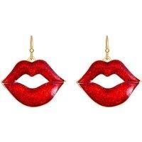 Women's Red Lips Drop Earrings - 1 or 2 Pairs