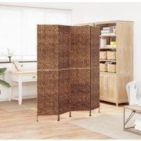 Room Divider 4-Panel Brown 163x180 cm Water Hyacinth