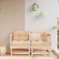 Corner Sofas with Cushions 2 pcs Solid Wood Pine