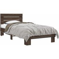 Bed Frame without Mattress Brown Oak 90x200 cm