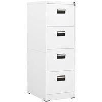 Filing Cabinet White 46x62x133 cm Steel