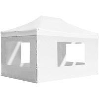 Professional Folding Party Tent with Walls Aluminium 4.5x3 m White