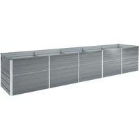Garden Raised Bed Galvanised Steel 400x80x77 cm Grey
