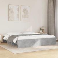 Bed Frame without Mattress Concrete Grey 200x200cm Engineered Wood