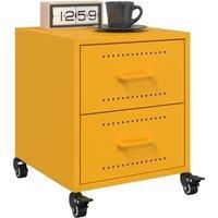 Bedside Cabinets 2 pcs Mustard Yellow 36x39x43.5 cm Steel