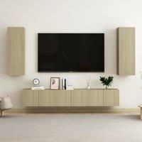 5 Piece TV Cabinet Set Sonoma Oak Engineered Wood