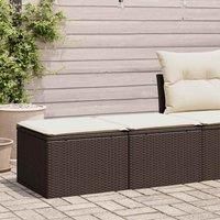 2 Piece Garden Sofa Set with Cushions Brown Poly Rattan Acacia