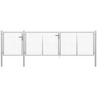 Garden Gate Steel 400x100 cm Silver