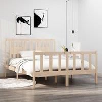 Bed Frame Solid Wood 135x190 cm Double