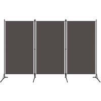 3-Panel Room Divider Anthracite 260x180 cm