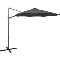 Cantilever Umbrella with Pole and LED Lights Anthracite 300 cm