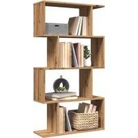 Room Divider Bookcase 4-Tier Artisan Oak 70x24x129 cm Engineered Wood