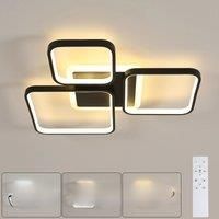 Modern Ceiling Light LED,Square Black LED Dimmable Ceiling Lamps Fixtures with Remote Control Lamp - 45W