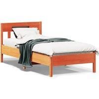 Bed Frame without Mattress Wax Brown 75x190 cm Small Single Solid Wood Pine