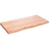 Wall Shelf Light Brown 80x40x(2-4) cm Treated Solid Wood Oak