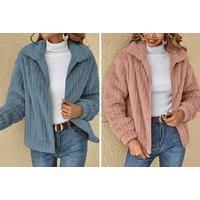 Women'S Long-Sleeve Zip Up Warm Casual Jacket - 5 Sizes & Colours! - Blue