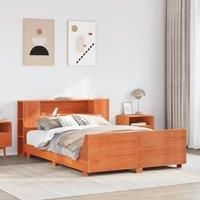 Bed Frame without Mattress Wax Brown 140x200 cm Solid Wood Pine