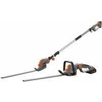 Cordless Hedge Trimmer with Telescopic Pole for High or Low Hedges