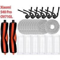 For Xiaomi S40 Pro / OV71GL Robot Vacuum Cleaner Parts Accessories Main Brush Side Brush Hepa Filter Mop Cloth Replacement Spare