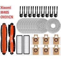 For Xiaomi Mijia M40S / OV31CN Robot Vacuum Cleaner Accessories Main Brush Side Brush Hepa Filter Mop Cloth Dust Bag Parts Spare