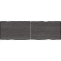 Table Top Dark Grey 160x50x(2-6) cm Treated Solid Wood Live Edge
