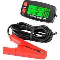Digital Tach/Hour Meter with Alligator Clip, Maintenance Reminder for Garden Tractor Generator Motorcycle Outboard Chainsaw