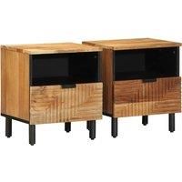 Bedside Cabinets 2 pcs 40x33x46 cm Solid Wood Acacia