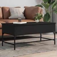 Coffee Table Black 100x50x45 cm Engineered Wood and Metal