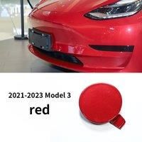 For Tesla Model 3 Auto Car Front Bumper Tow Hook Eye Cover Trim Trailer Cap Plug Automobiles Parts red Front trailer cover