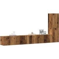 3 Piece TV Cabinet Set Wall-mounted Old Wood Engineered Wood