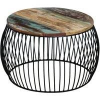Coffee Table Round Solid Reclaimed Wood 68x37 cm