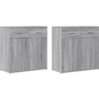 Sideboards 2 pcs Grey Sonoma 79x38x80 cm Engineered Wood