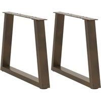 Dining Table Legs V-Shape 2 pcs Black 70x(42-43.3) cm Steel