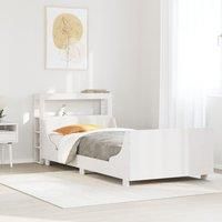 Bed Frame without Mattress White 75x190 cm Small Single Solid Wood Pine