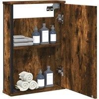 Bathroom Mirror Cabinet Smoked Oak 42x12x60 cm Engineered Wood